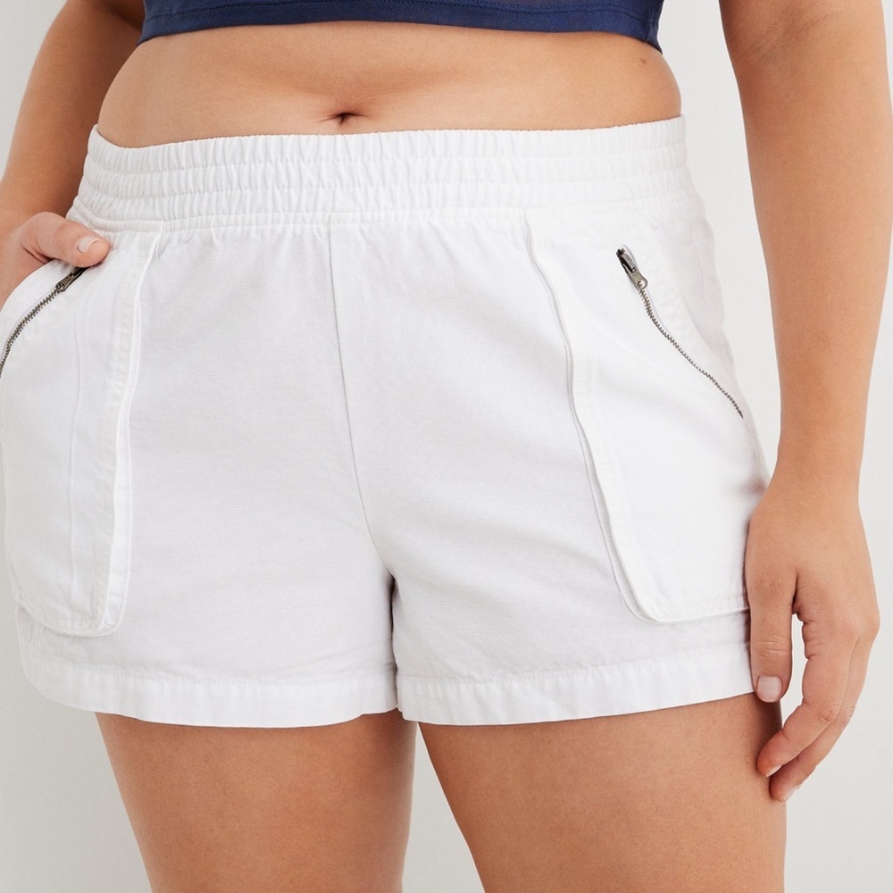 AE Aerie Women’s White Boardwalk Shorts Size Large